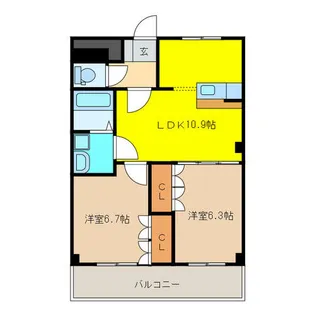 プレステージ壱番館【2階】の間取り