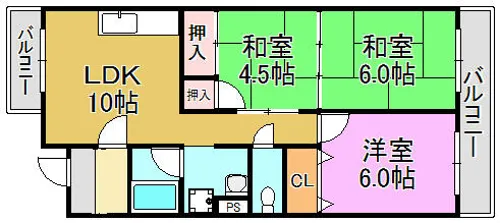第3清風ハイツ【2階】の間取り