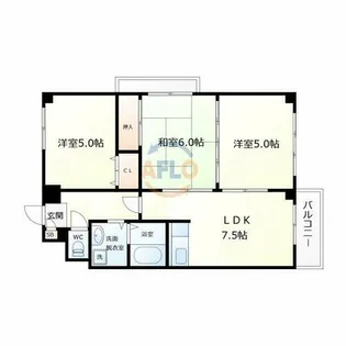 ルシャトーノーブル【4階】の間取り