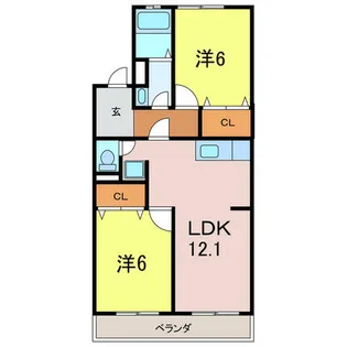 雁ヶ音マンション【307号室】の間取り