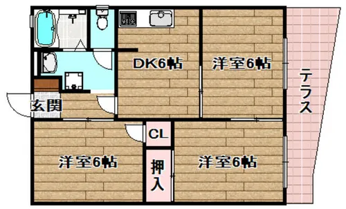 ハイツシャローム【1階】の間取り