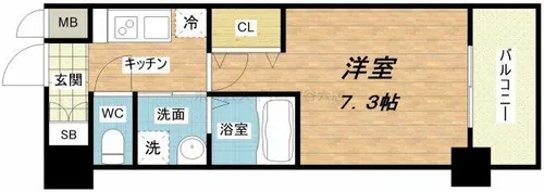 ミュプレ北浜【15階】の間取り