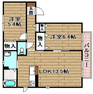 メゾン竹の内【101号室】の間取り