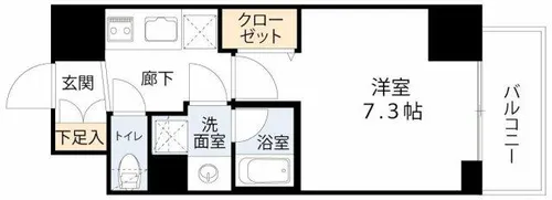 シーズンフラッツ梅田NORTH【6階】の間取り