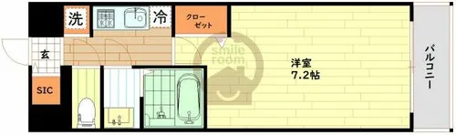 プレサンス大国町ラヴェニール【3階】の間取り