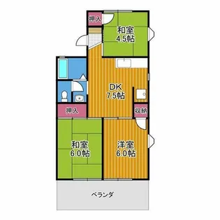 ディアコート小金台D棟【1階】の間取り
