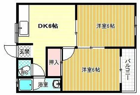 白鳥マンションB棟【4階】の間取り