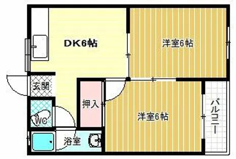 白鳥マンションB棟【4階】の間取り