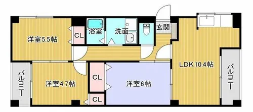 ル・シャトーノーブル【203号室】の間取り