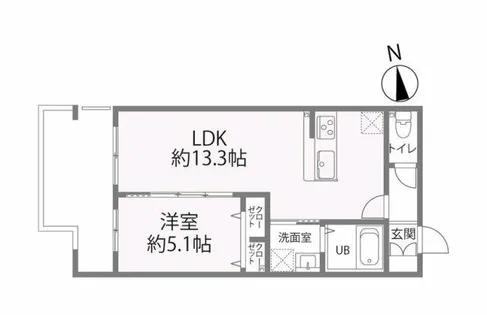 オーベル今里south【1階】の間取り