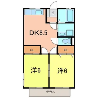 キャッスルパーク【1階】の間取り