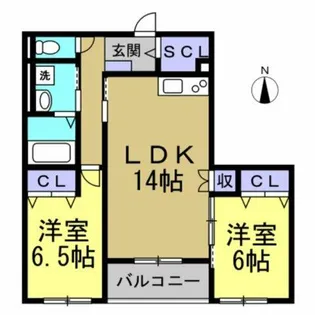 グランカーサ東浦【103号室】の間取り