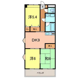 メゾンドヨサミ B棟【3階】の間取り