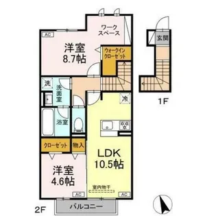フロレゾンK&K【2階】の間取り