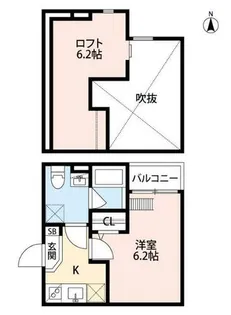 Room東園田【1階】の間取り