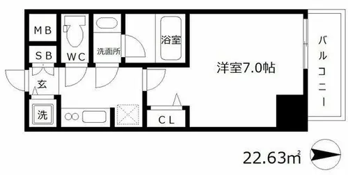 サムティ難波VIVO【6階】の間取り