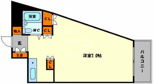 エトワール北梅田【7階】の間取り