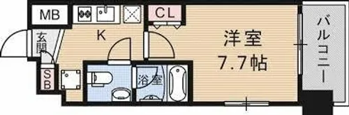 クレストフォルム大阪天満橋【12階】の間取り