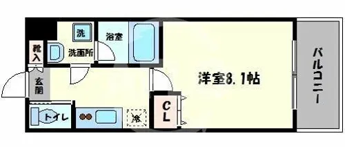 レオンコンフォート難波サウスゲート【7階】の間取り