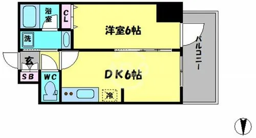 エステムコート大阪新町【11階】の間取り