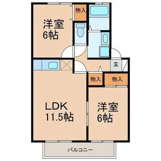 パインヴィラ勝【2階】の間取り