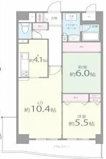 2LDKの間取り画像
