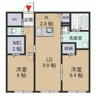 Lacine Yokonumaラシーネヨコヌマ【2階】の間取り