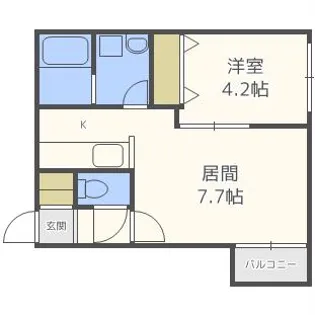 ルーチェ厚別【402号室】の間取り