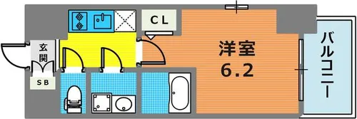 エスリード神戸ラ・コスタ【415号室】の間取り