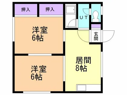 北海道室蘭市母恋南町2丁目【アパート】の間取り