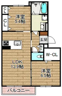 シャーメゾン高西【302号室】の間取り