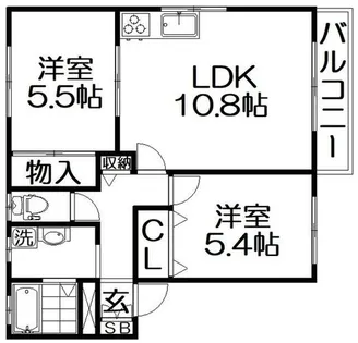 ハイツ英【1階】の間取り
