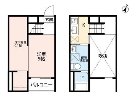 CIEL BLEU九重【1階】の間取り