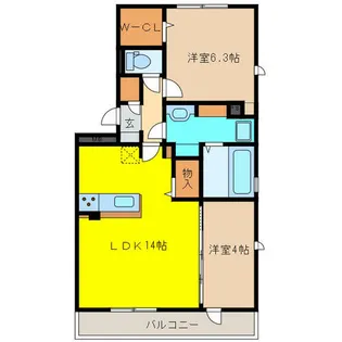 アコールヒルズ【3階】の間取り