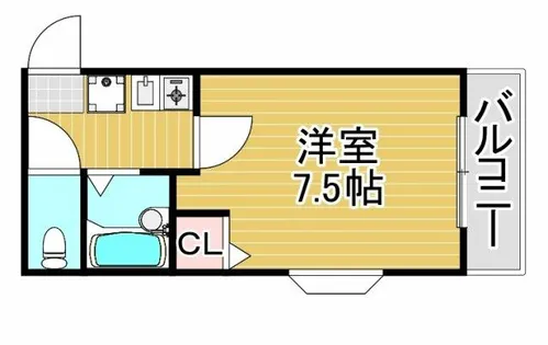 ボヌール西新東【2階】の間取り