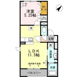 フローラルコート石川【1階】の間取り