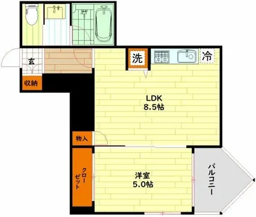 マジェスティ天満橋【6階】の間取り