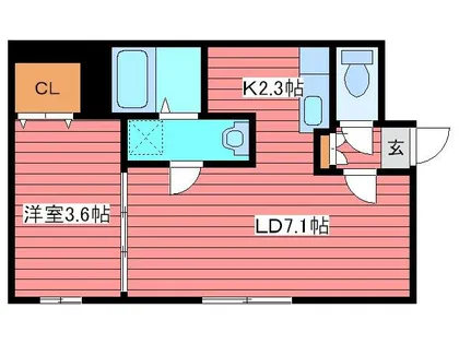 ヴィヴレ月寒【401号室】の間取り