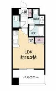 レジディア心斎橋ウエスト【906号室】の間取り