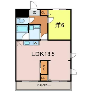 レビュー横山【2階】の間取り