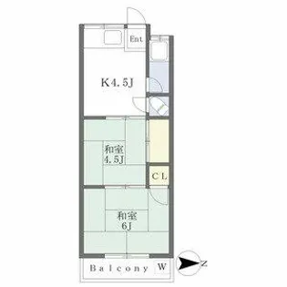 第二向陽ハイツ【202号室】の間取り