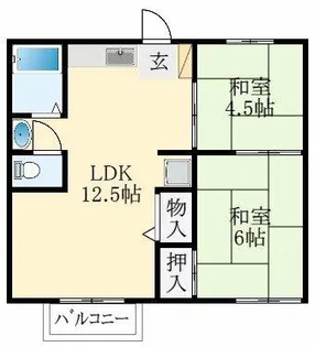 大阪府堺市北区大豆塚町1丁【アパート】の間取り