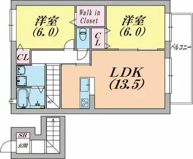 フレッツァ神戸山田【2階】の間取り