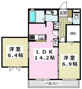 フロントフィールド春日B棟【202号室】の間取り