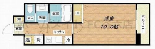 エス・キュート平野町【6階】の間取り