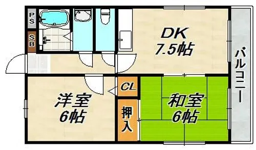 ロイヤル阪神【5階】の間取り