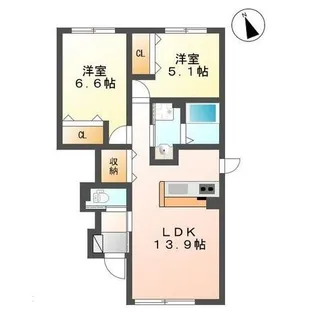 クローバーⅡ【1階】の間取り