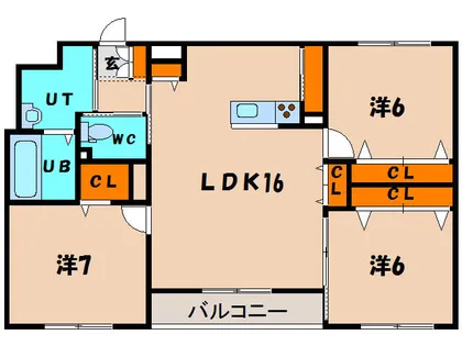 クレールマンション湯の川【302号室】の間取り