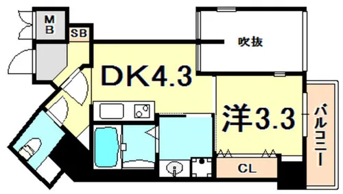 THE GRID北野坂【4階】の間取り