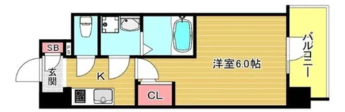 エスリード弁天町グランツ【201号室】の間取り
